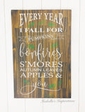 Every Year I Fall for You -- 24"x16" Wooden Sign