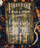 Every Year I Fall for You -- 24"x16" Wooden Sign