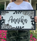 "Annika' Floral Bordered Sign