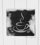 Coffee Cup Graphic -- 12"x12" Wooden Shelf Sitter Sign
