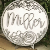 DIY Sign Kit for Personalized Round Floral Sign