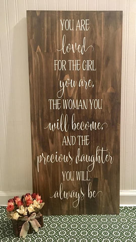 Precious Daughter -- 16"x36" Wooden Sign