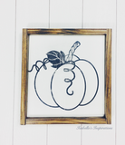 Vintage Pumpkin -- 13"x13" Wooden Sign